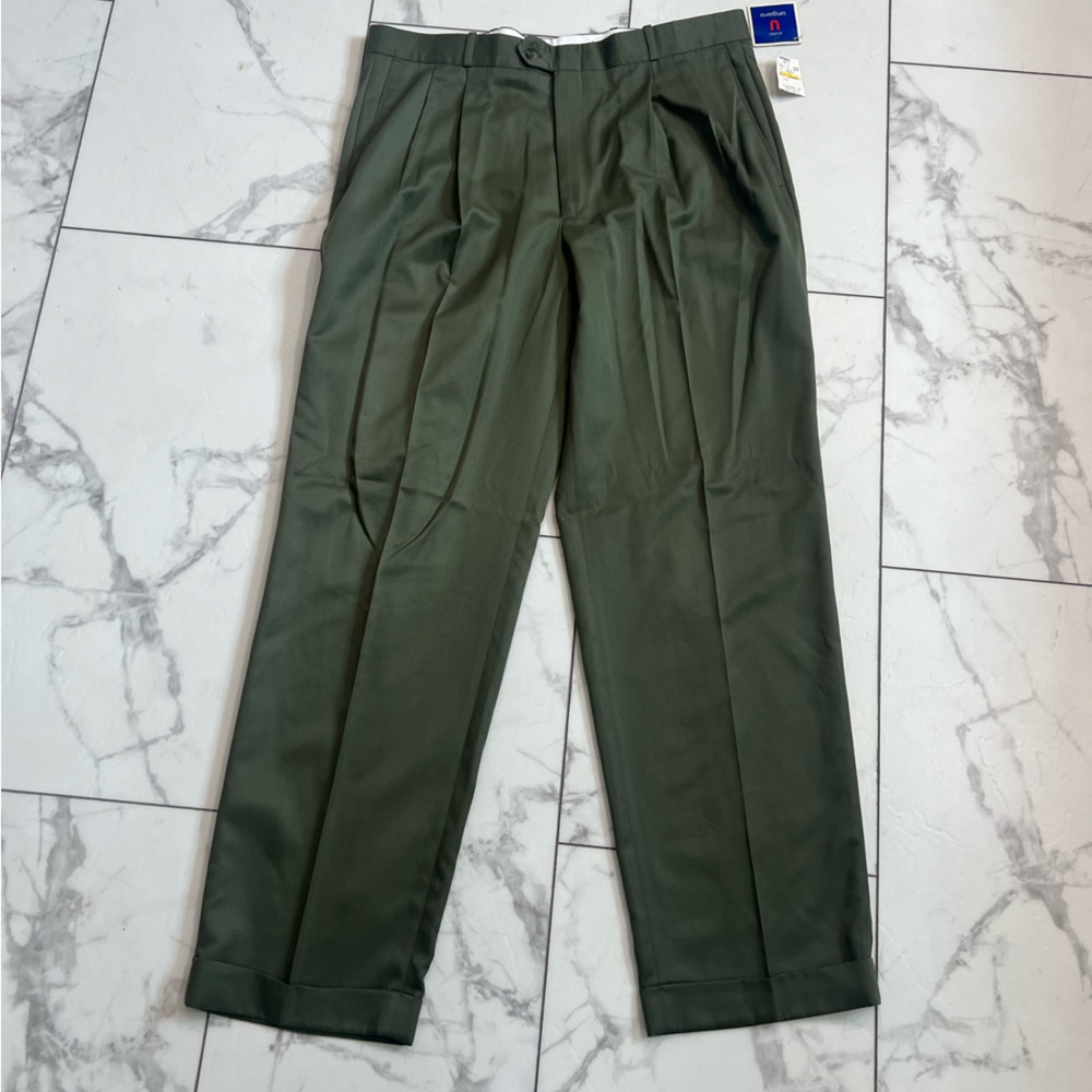 Emanuel Ungaro Green Chinos Straight Leg Cotton Blend